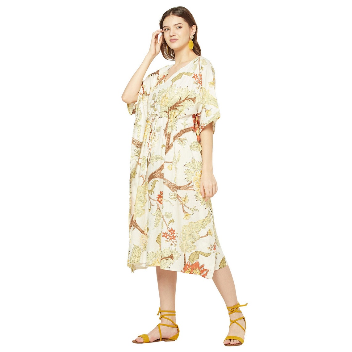 'Forest Fantasia' 100% Cotton Kaftan