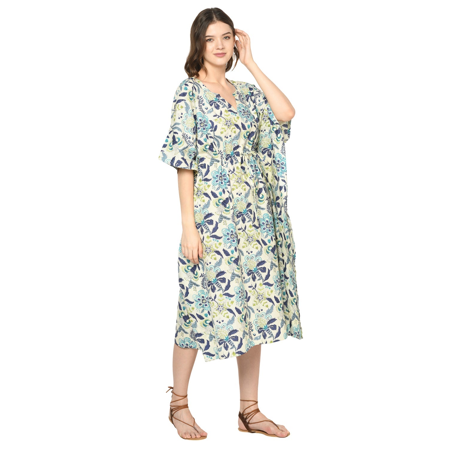'Subtle Spring' 100% Cotton Kaftan