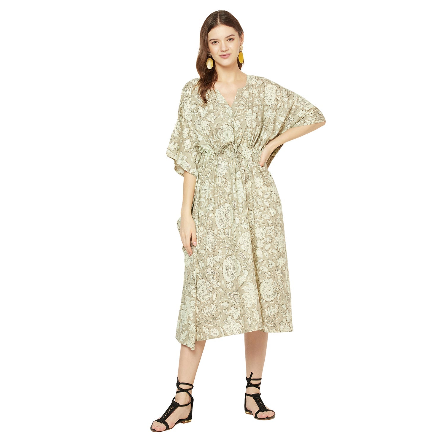 'Garden Serenity' 100% Cotton Kaftan