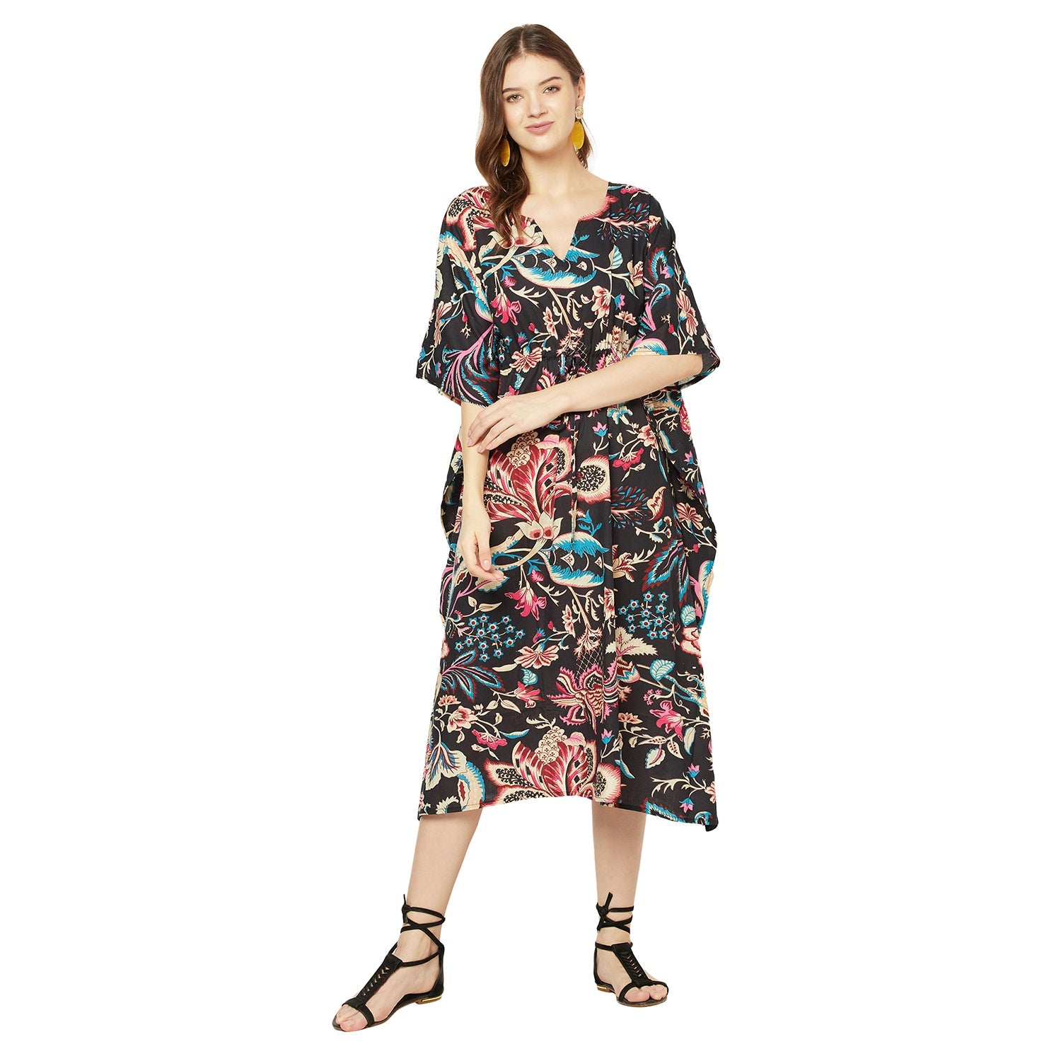 'Boho Blossoms' 100% Cotton Kaftan