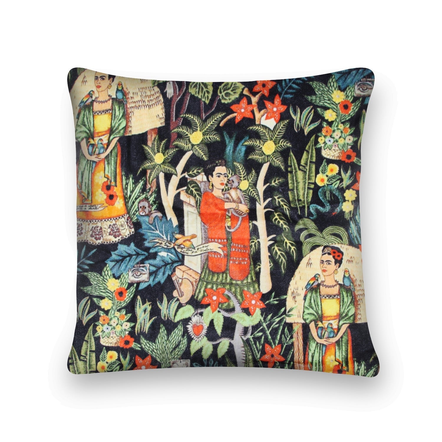 100% Velvet Cotton Cushion Cover - Mexican Frida