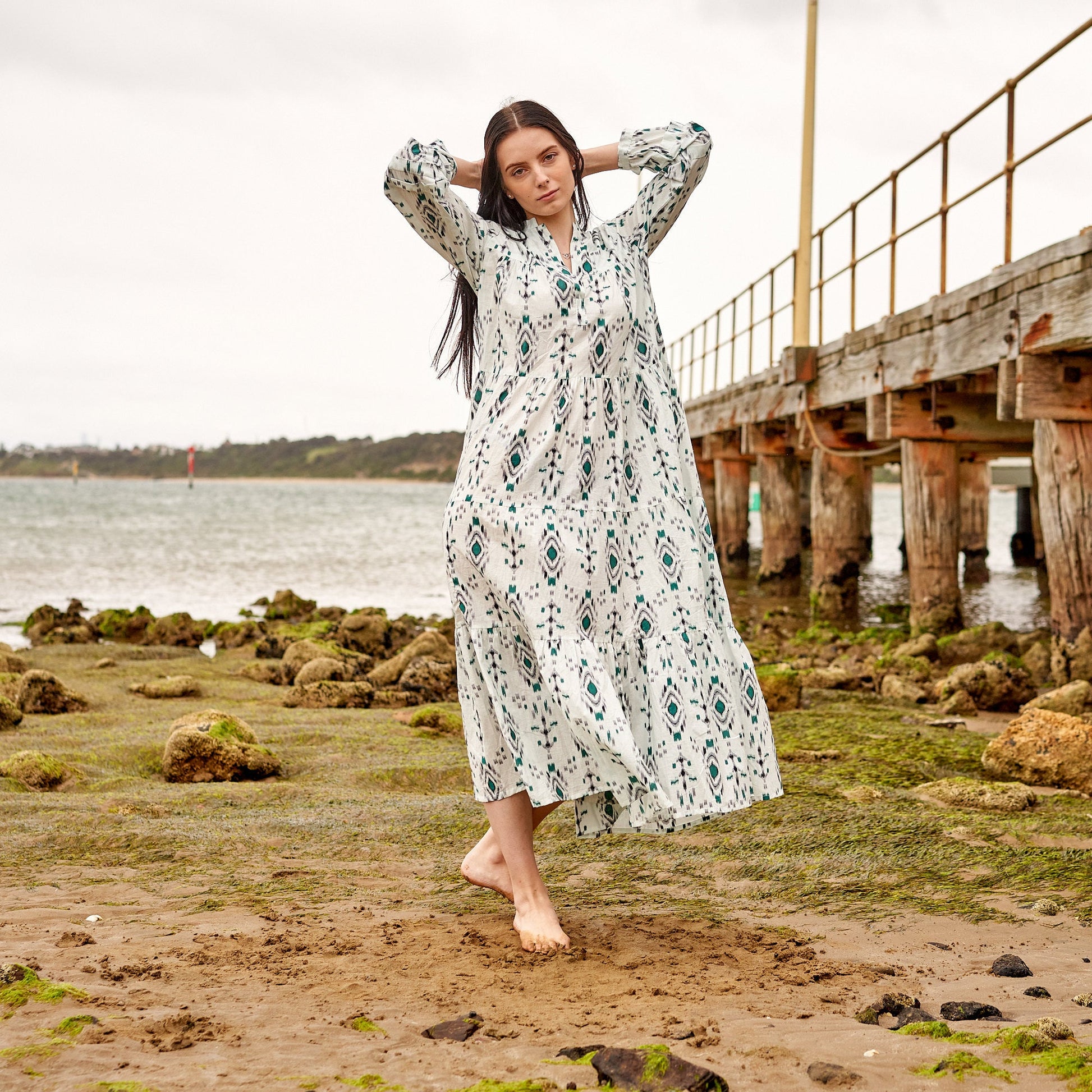 'Breezy Bohemian' 100% Cotton Maxi Dress