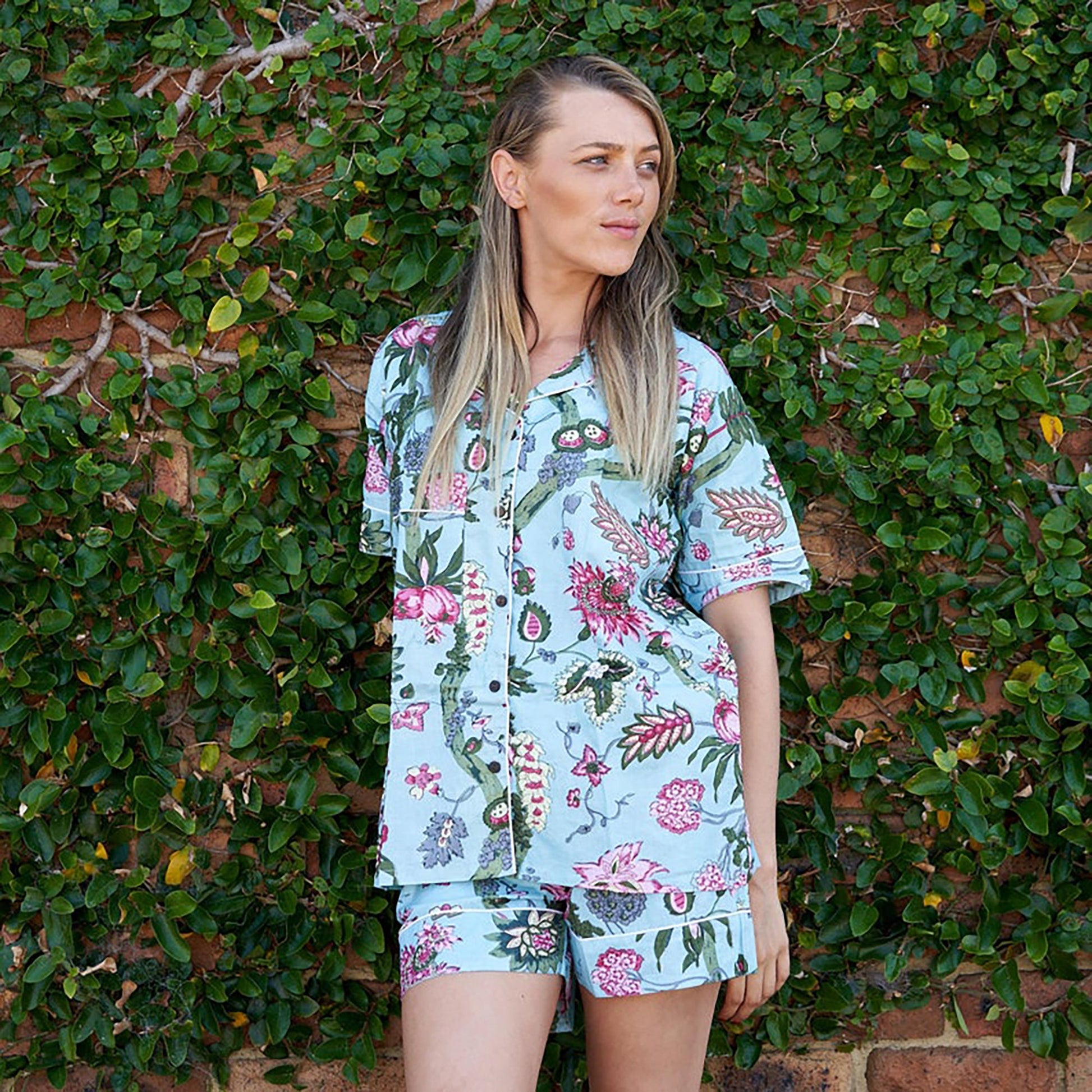 'Island Dreams' 100% Cotton Pyjama Shorts Set