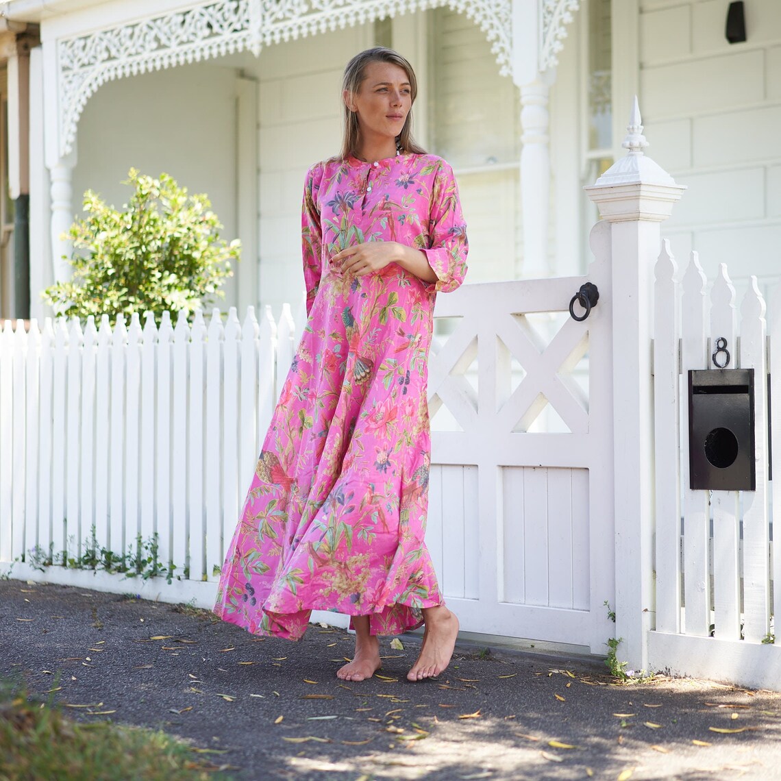 'Blossoming Bliss' 100% Cotton Maxi Dress