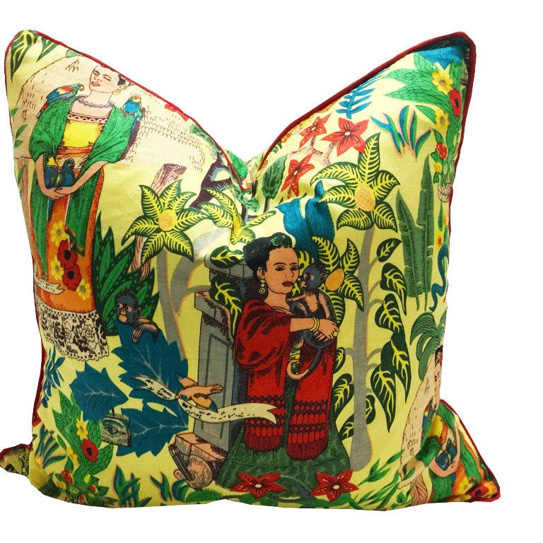 100% Cotton Cushion Cover - Lemon Frida