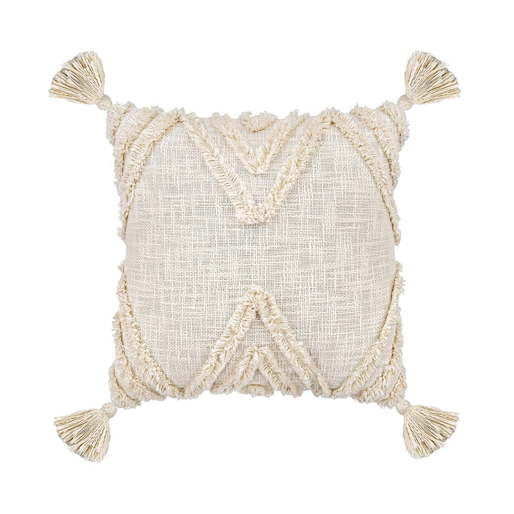 'Ivory Coast' Hand-Woven Cotton Wool Cushion Cover