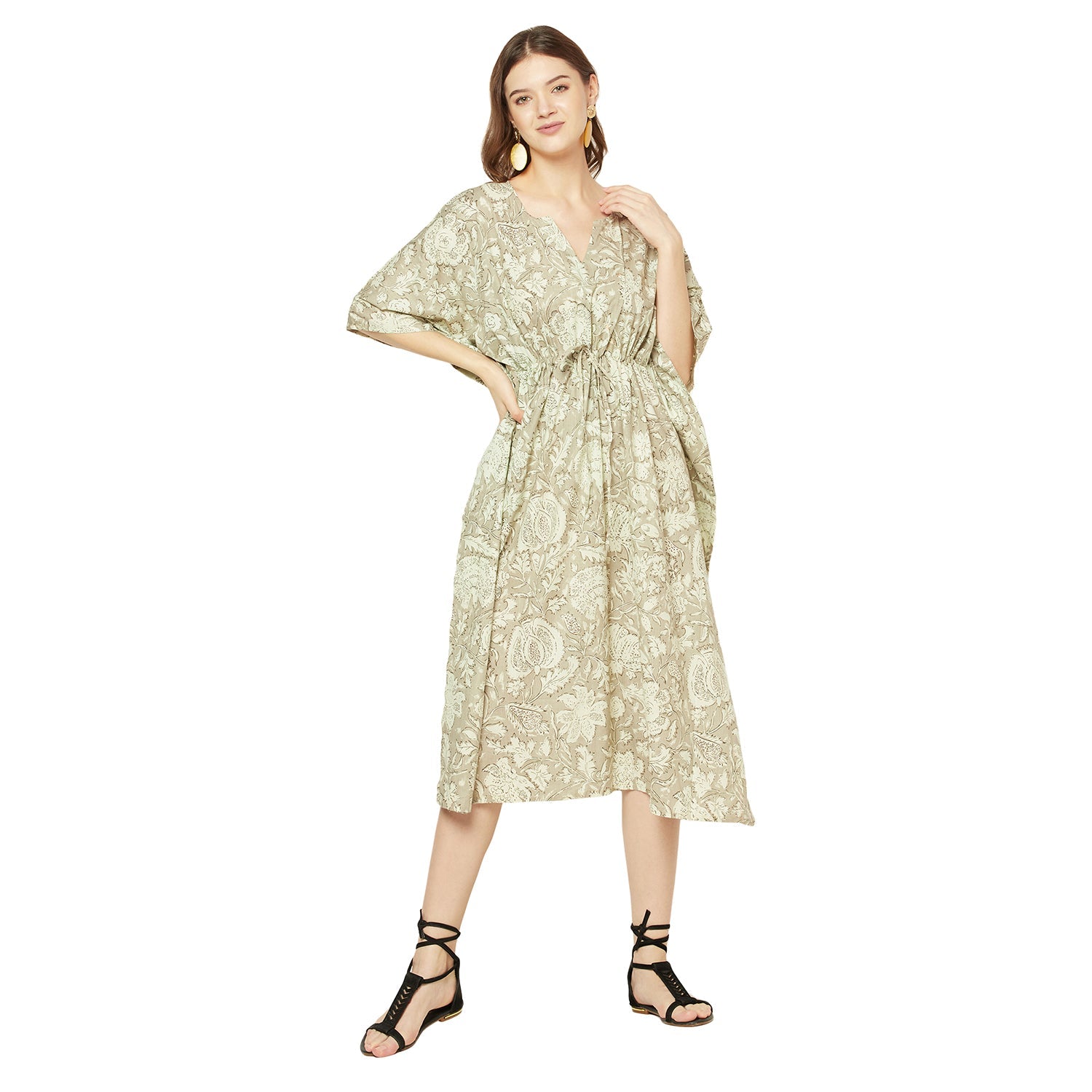 'Garden Serenity' 100% Cotton Kaftan