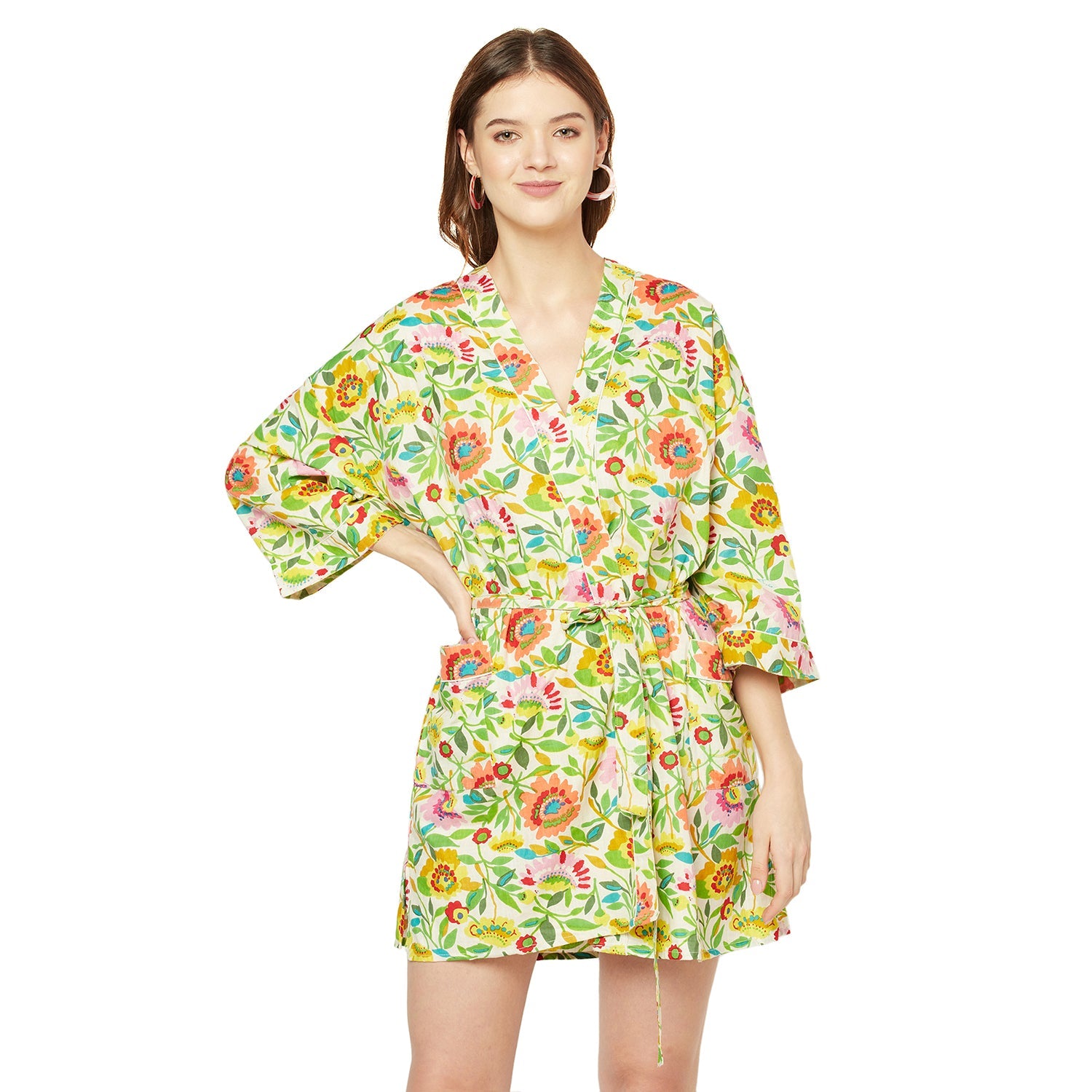 'Garden Bliss' 100% Cotton Kimono Robe