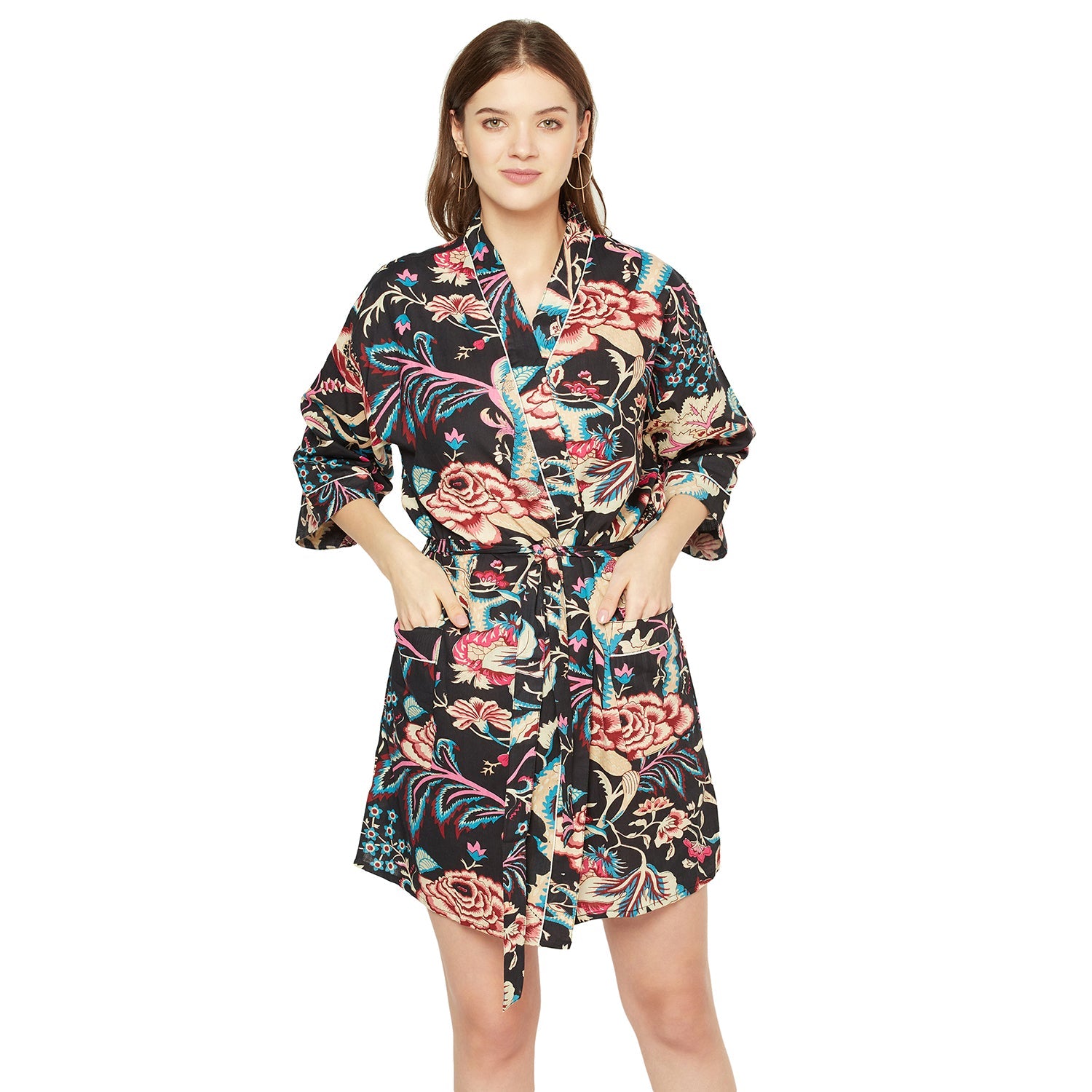'Frida Fierce' 100% Cotton Kimono Robe