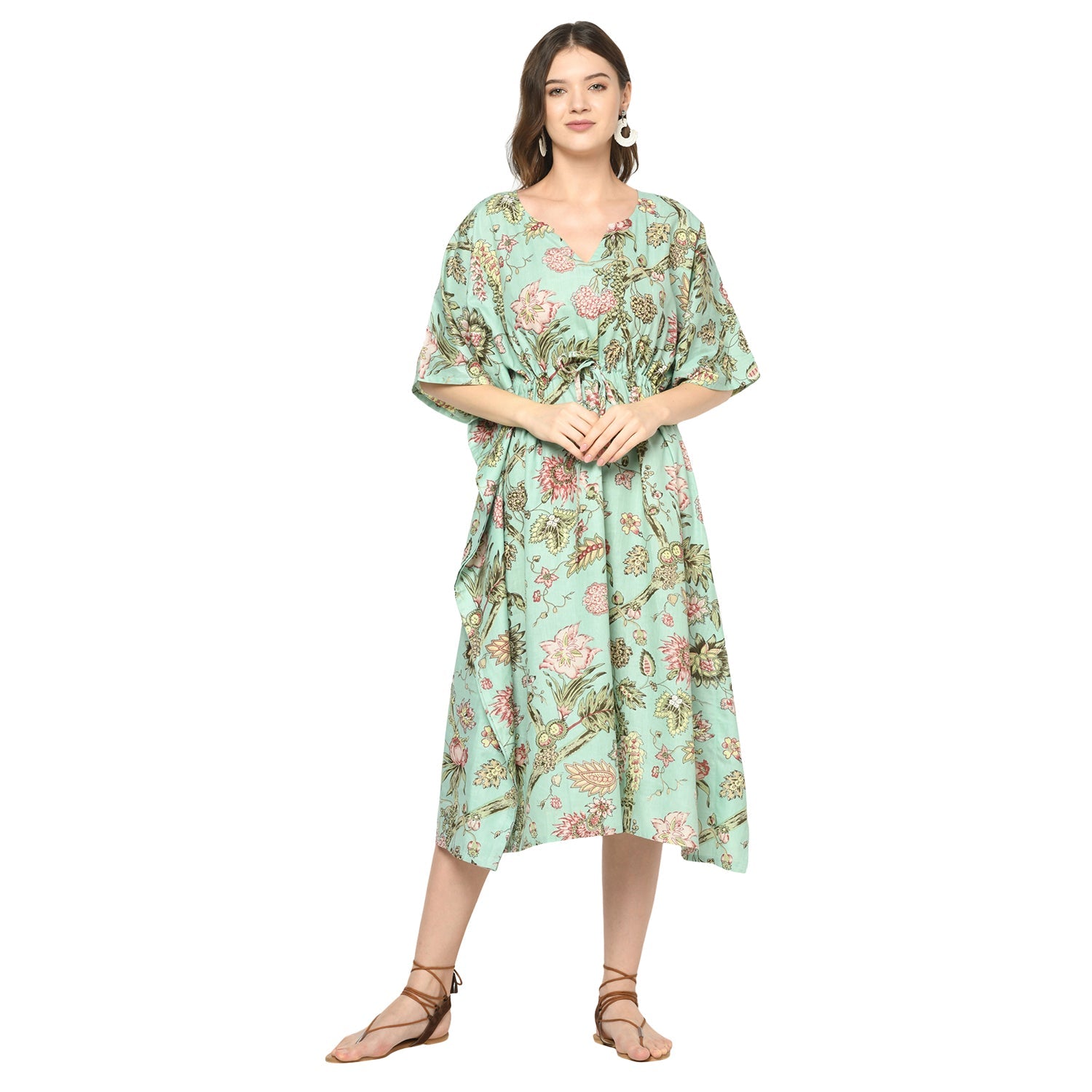 'Pastel Petals' 100% Cotton Kaftan