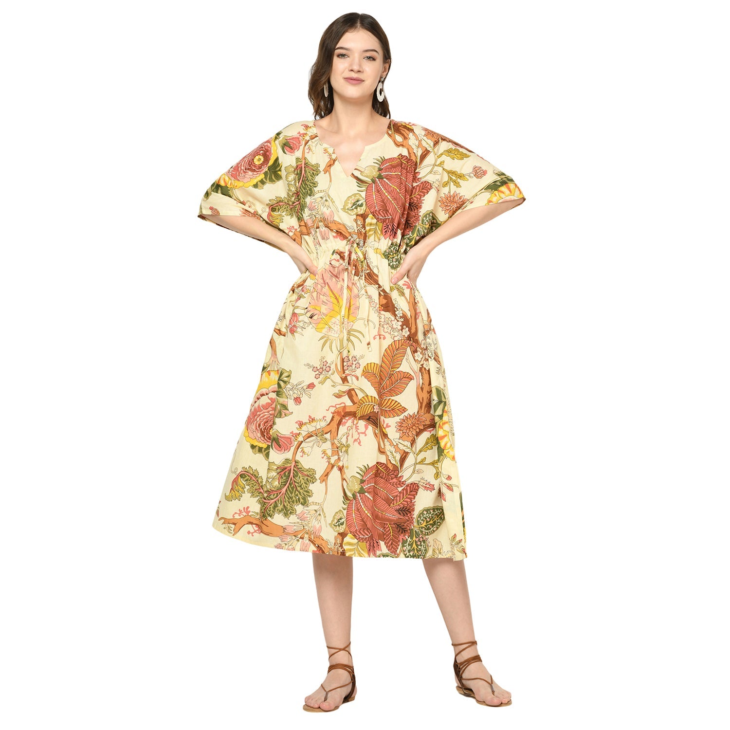 'Garden Gala' 100% Cotton Kaftan