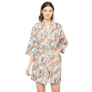 'Blossom Symphony' 100% Cotton Kimono Robe
