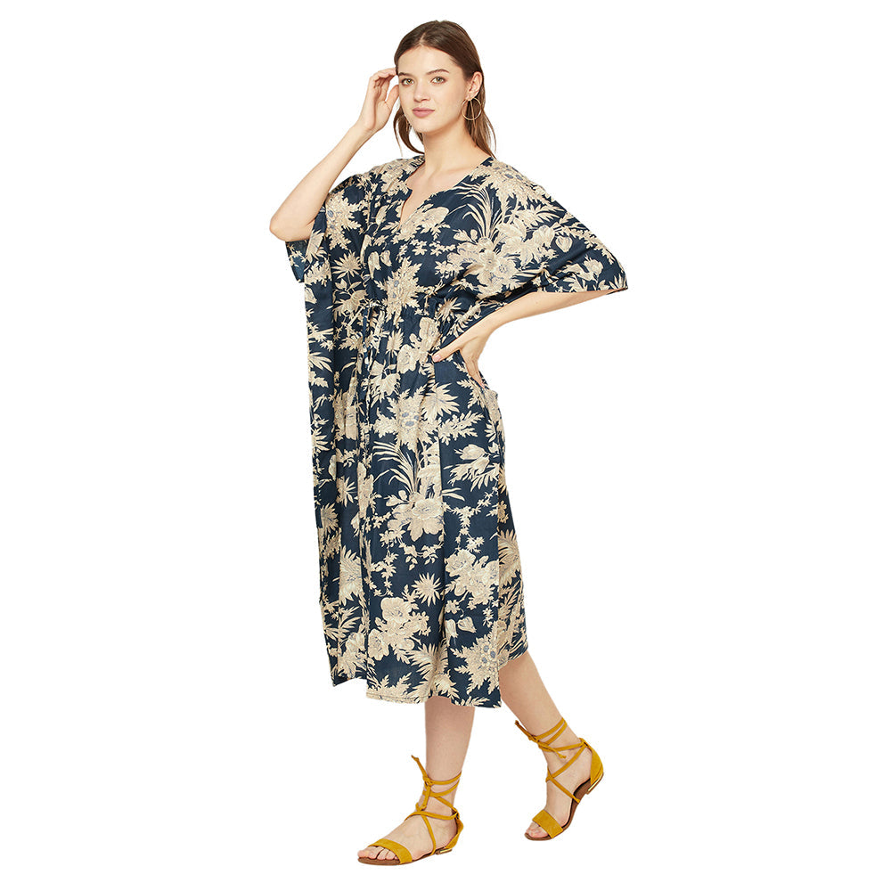 'Botanical Beauty' 100% Cotton Kaftan
