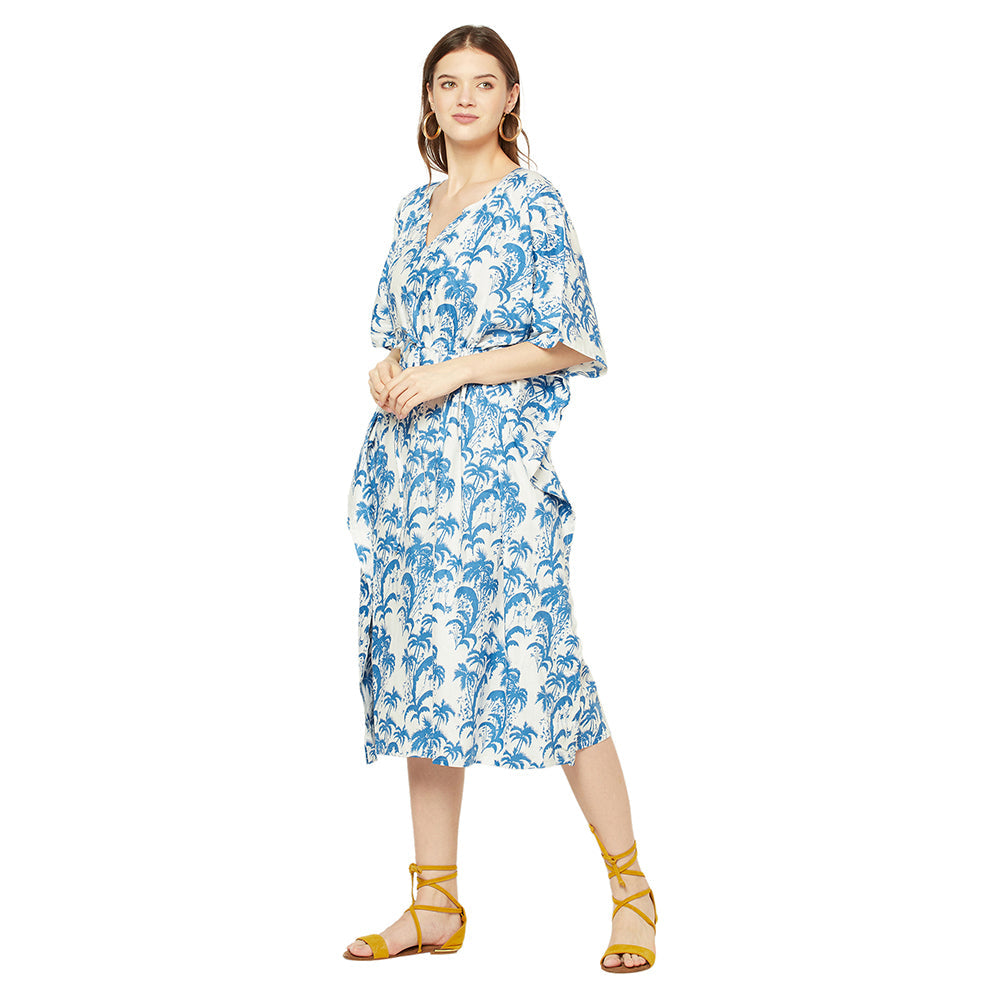 'Azure Breeze' 100% Cotton Kaftan