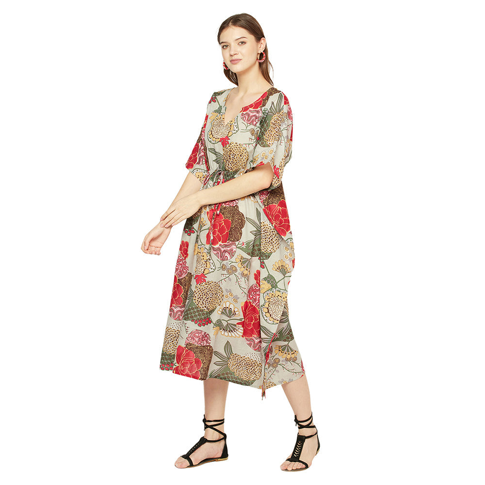 'Vivid Escape' 100% Cotton Kaftan