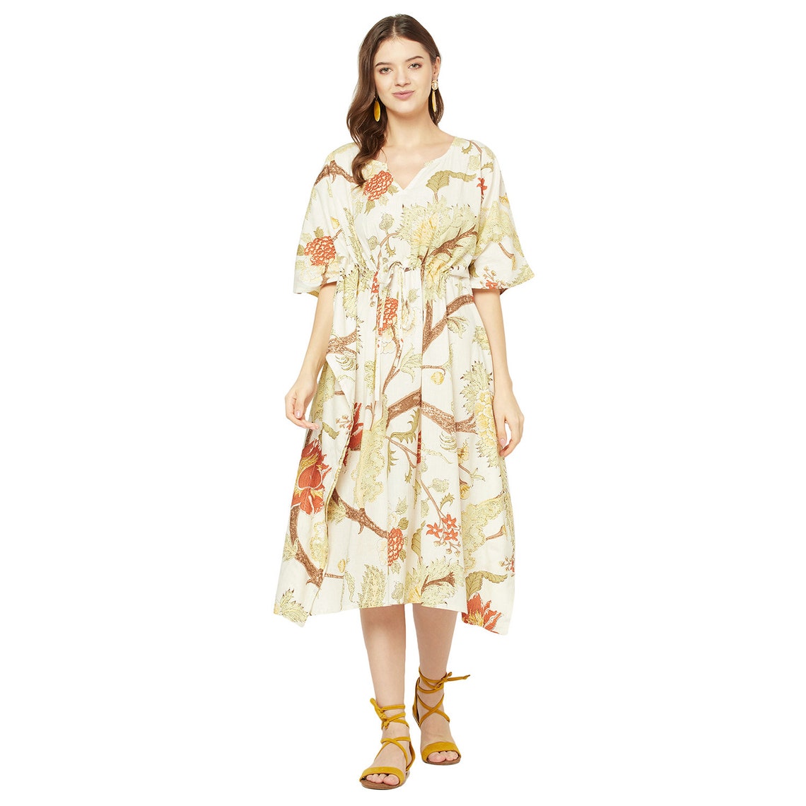 'Forest Fantasia' 100% Cotton Kaftan