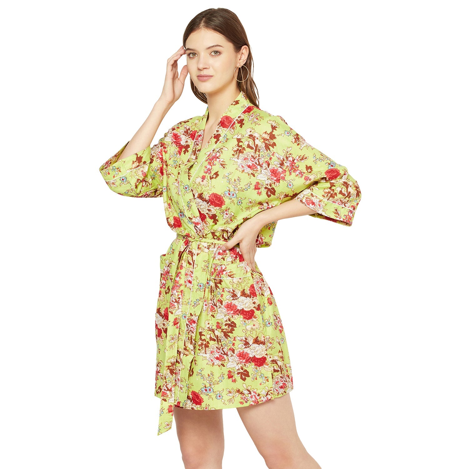 'Botanic Bouquet' 100% Cotton Kimono Robe