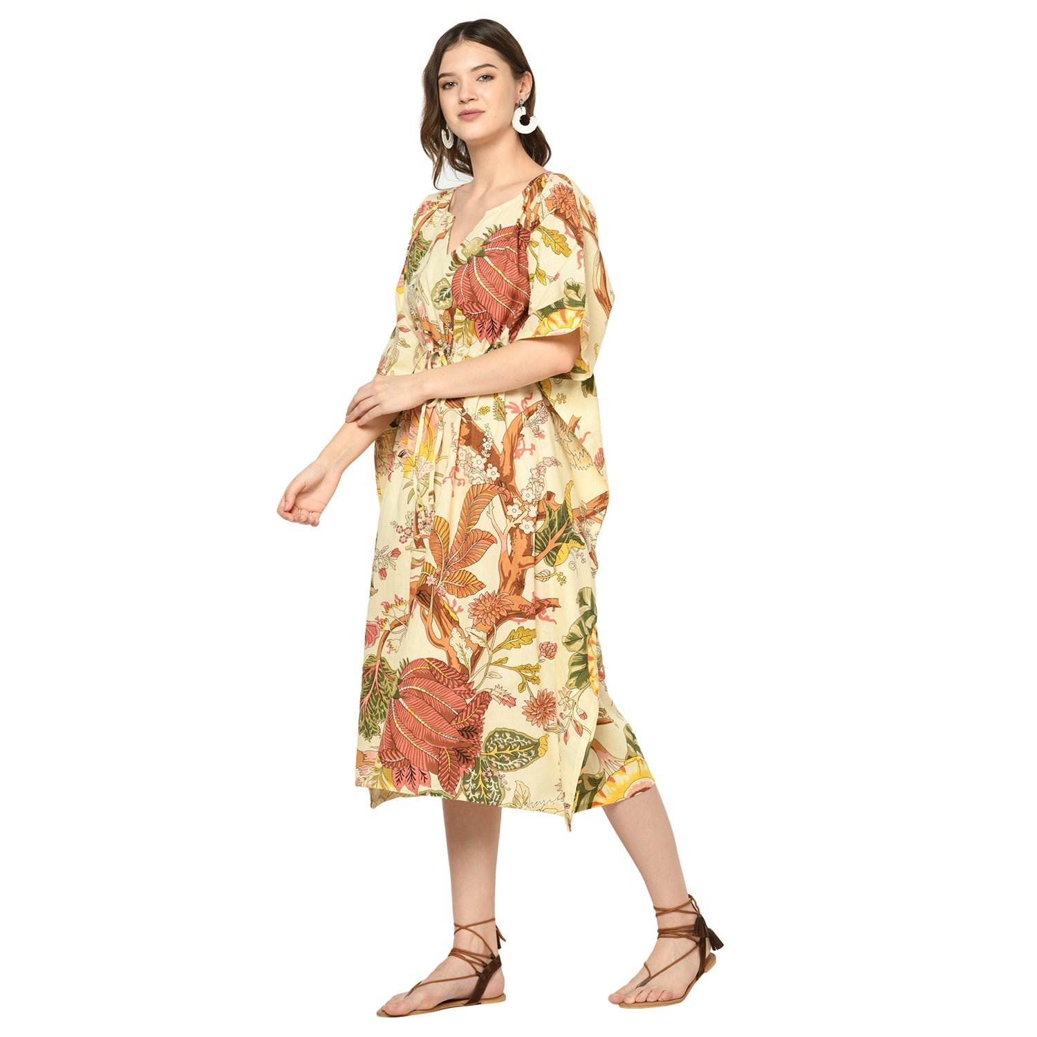 'Wildflower Whimsy' 100% Cotton Kaftan