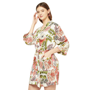 'Calm Retreat' 100% Cotton Kimono Robe