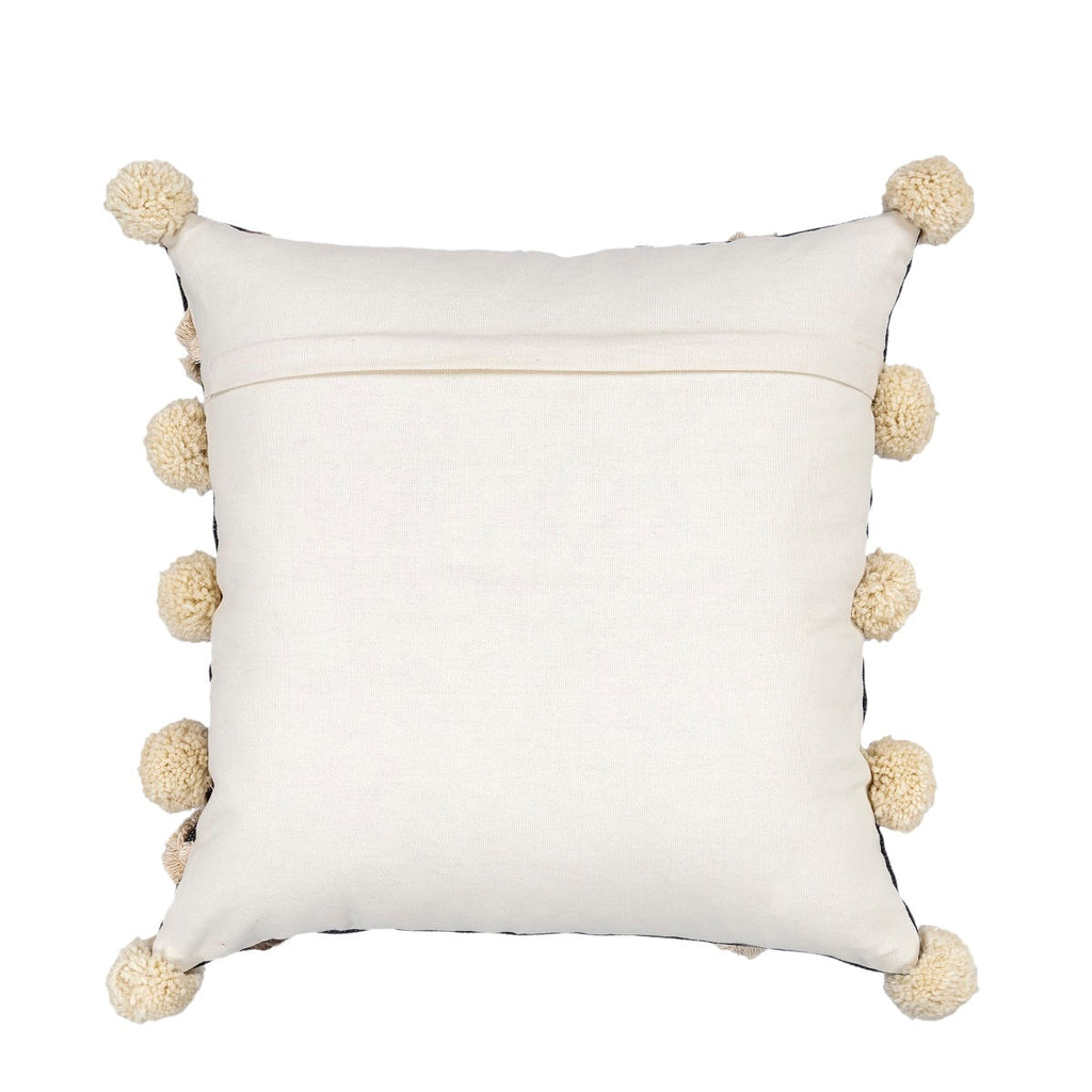 Linen Connections Moroccan Tassels Cushion Cover - Tufted Black