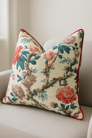 'Floral Hideaway' 100% Cotton Cushion Cover