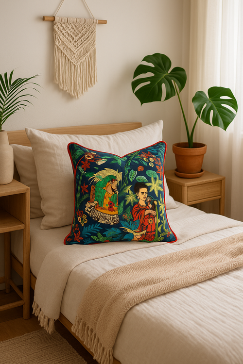 'Mystical Frida' 100% Cotton Cushion Cover