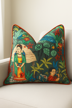 'Frida's Extravaganza' 100% Cotton Cushion Cover