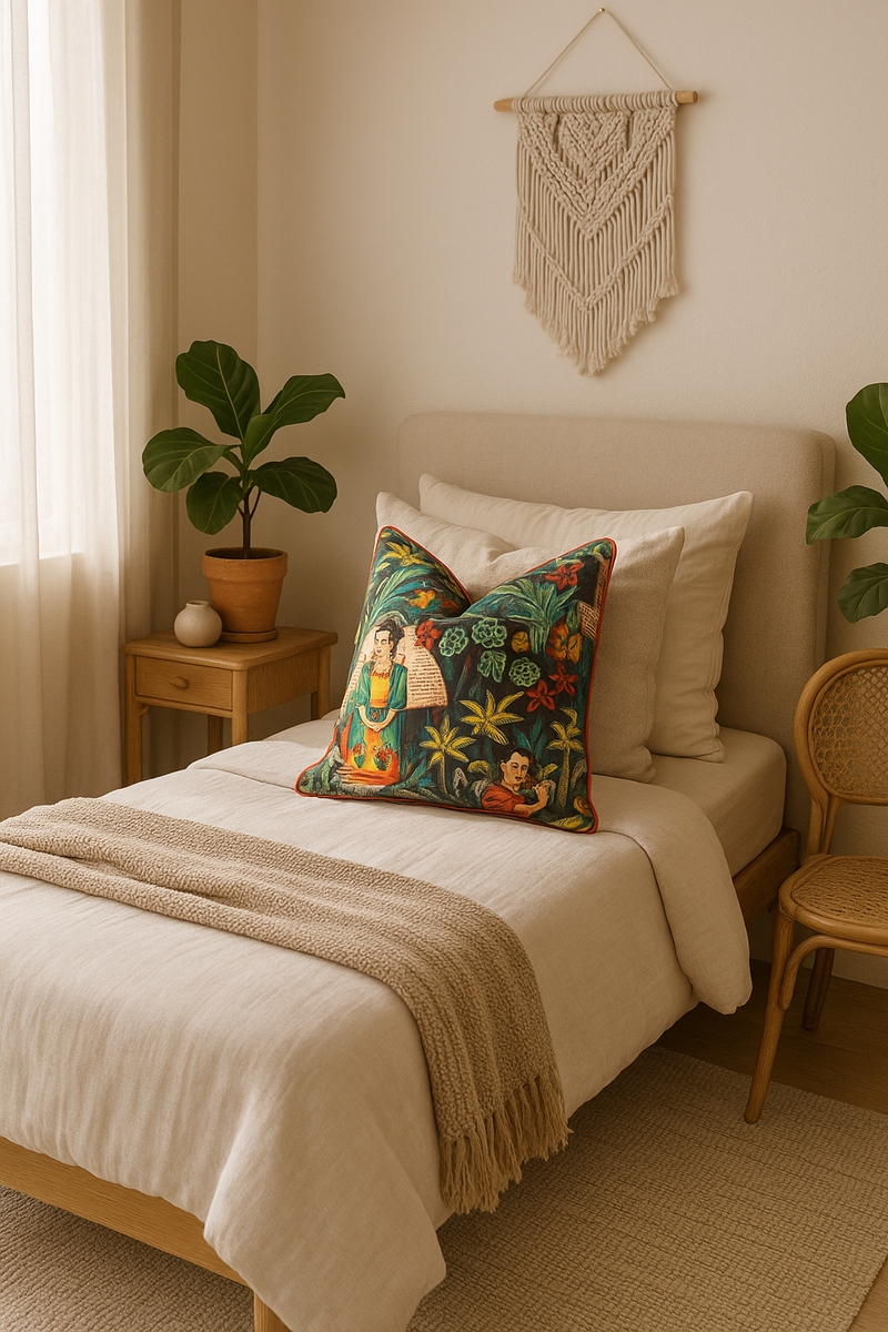 'Frida's Extravaganza' 100% Cotton Cushion Cover
