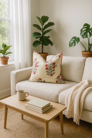 'Dainty Country Florals' 100% Cotton Cushion Cover