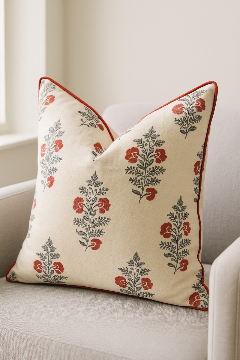 'Dainty Country Florals' 100% Cotton Cushion Cover