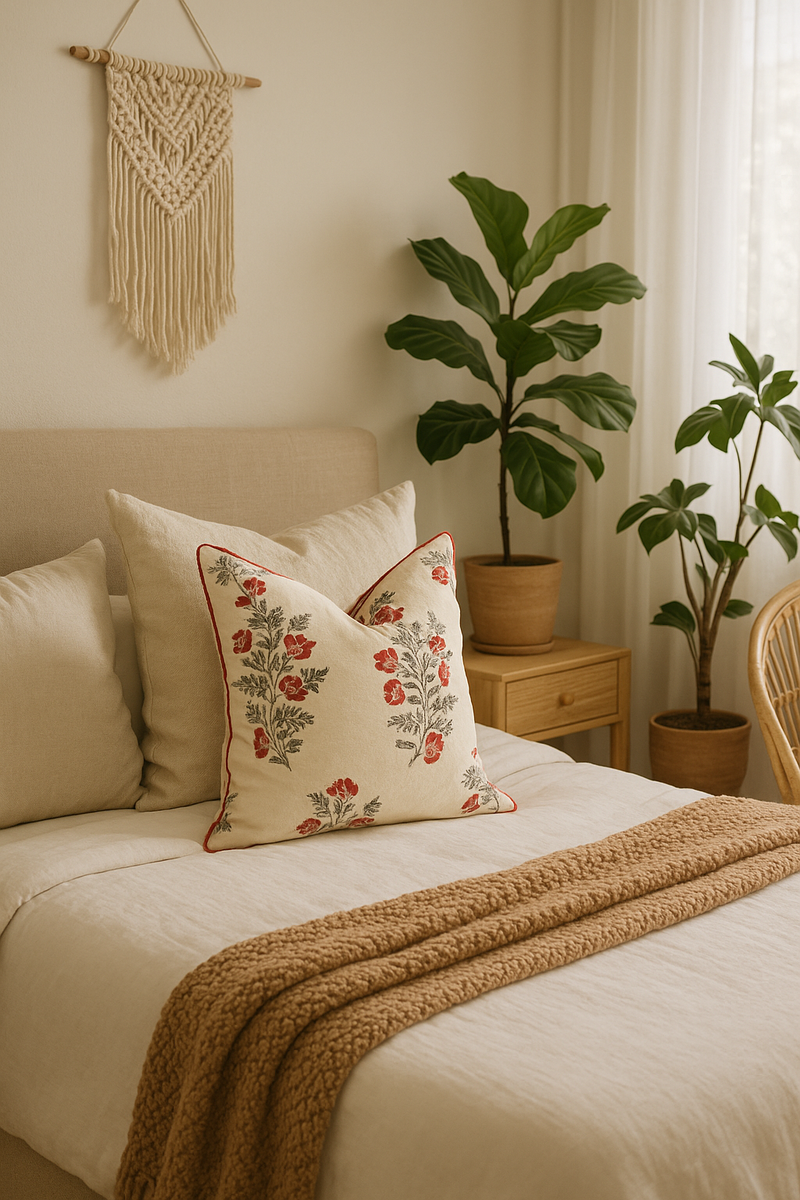 'Dainty Country Florals' 100% Cotton Cushion Cover