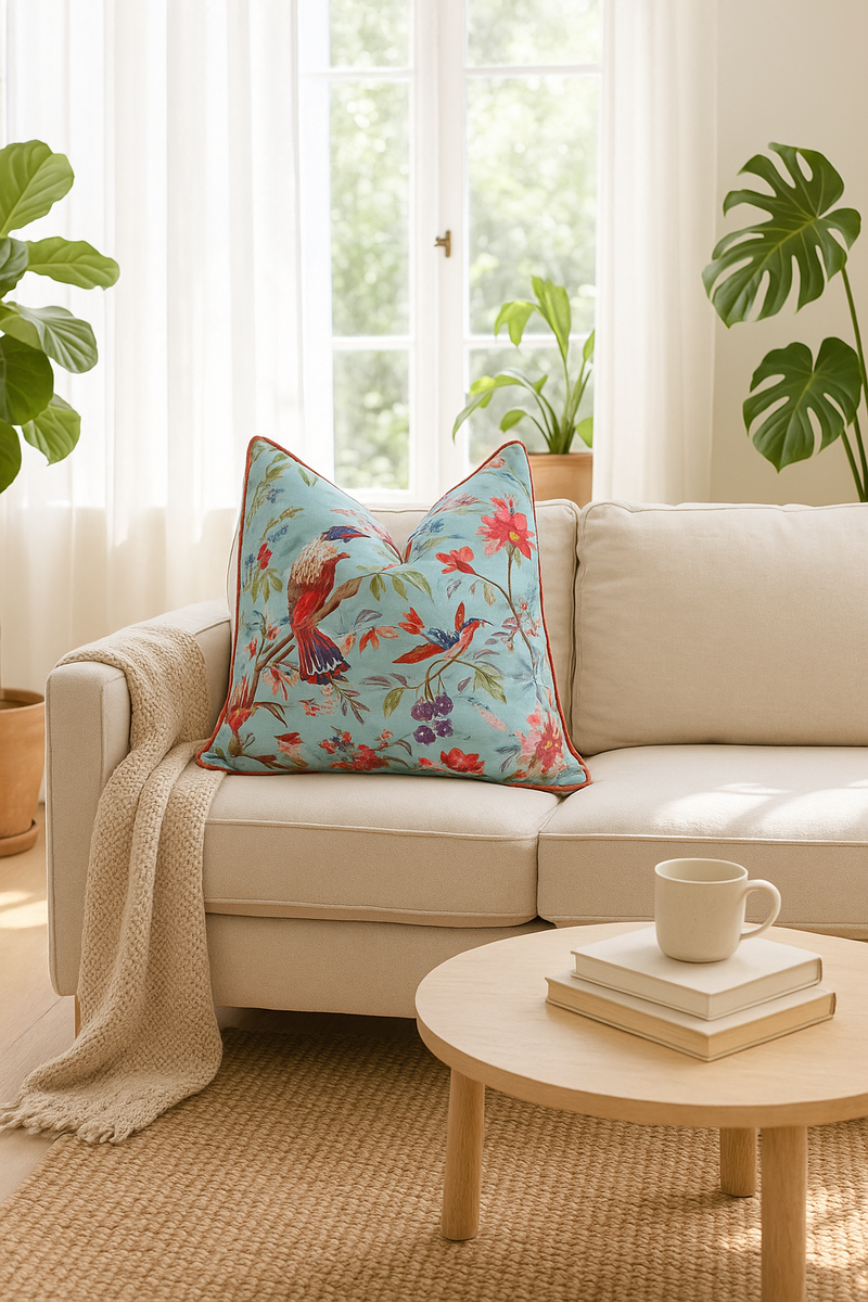 'Winged Bliss' 100% Cotton Cushion Cover
