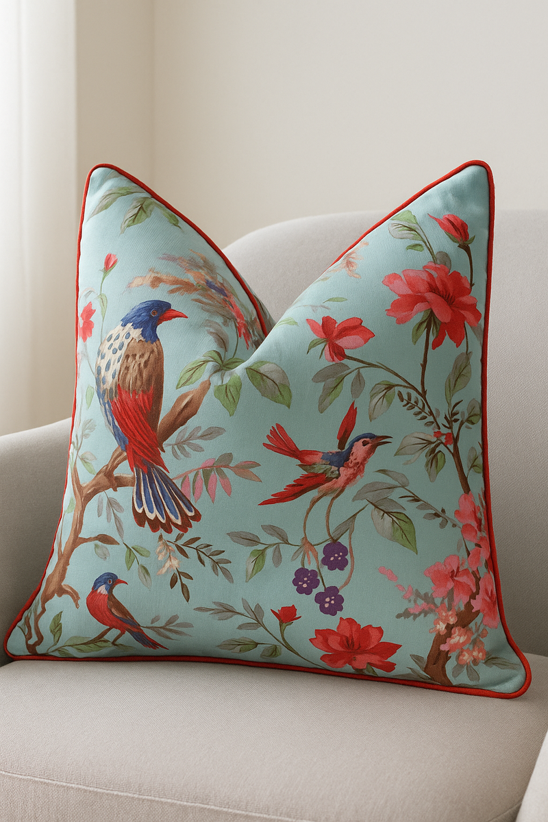 'Winged Bliss' 100% Cotton Cushion Cover