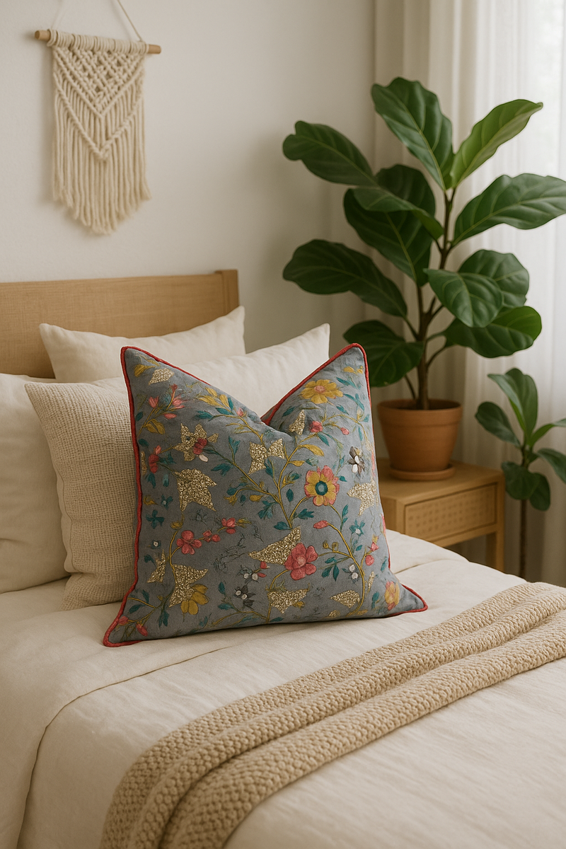 'Avian Escape' 100% Cotton Cushion Cover