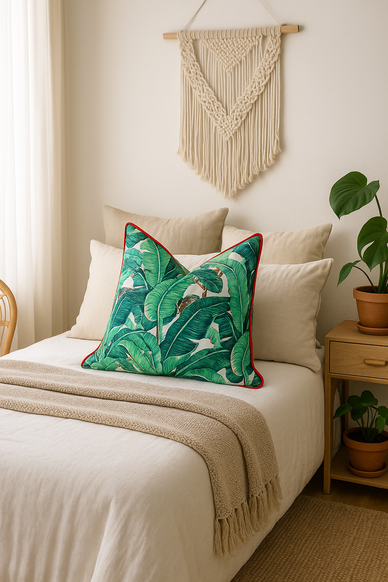 100% Cotton Cushion Cover - Tropical Palms