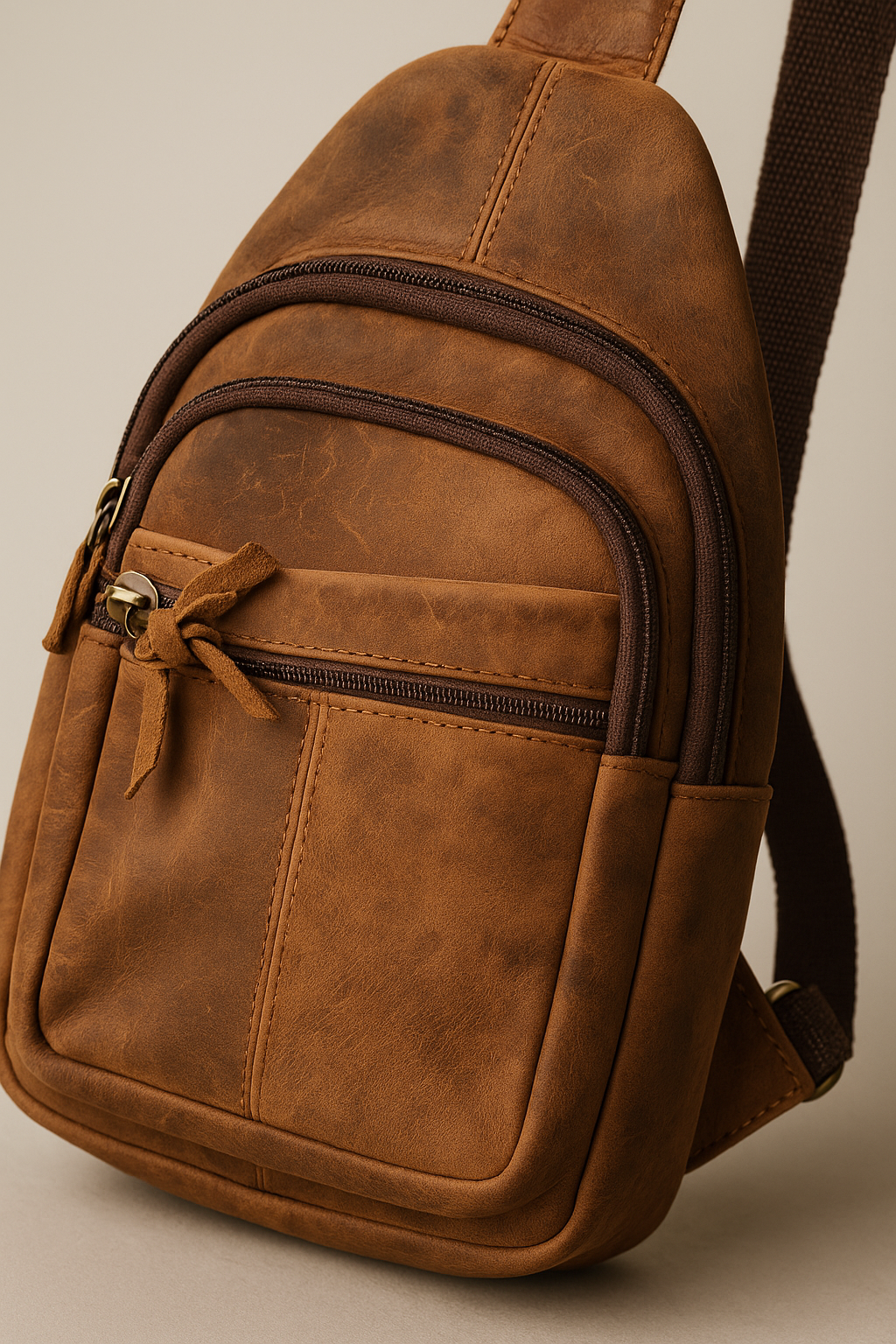Stylish vintage leather chest bag for men and women