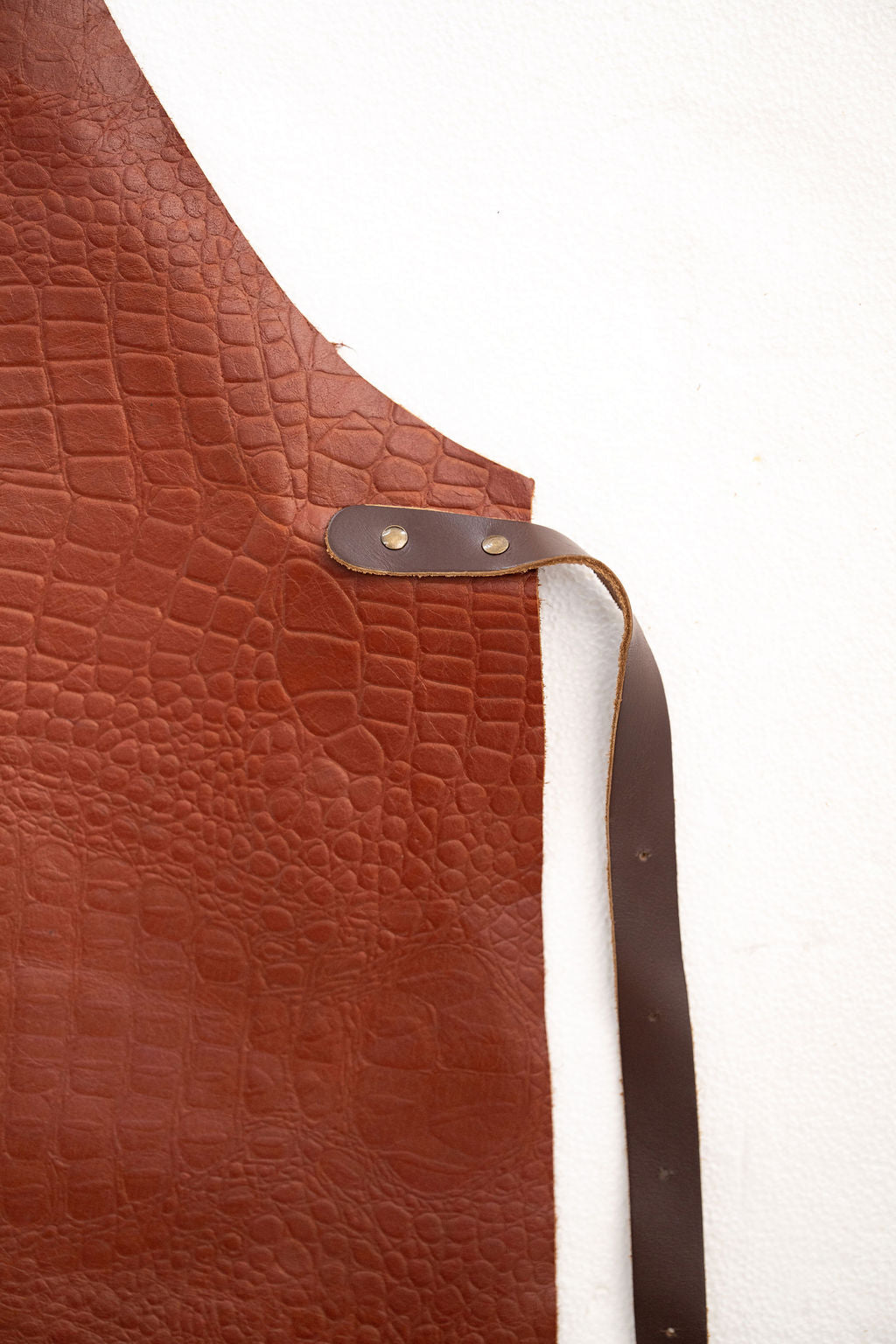 Elegant croc embossed leather apron for barbers and creative makers