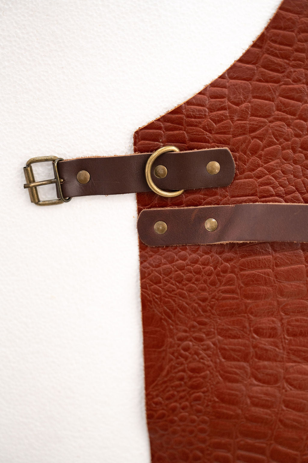 Professional croc embossed leather apron for woodworking and crafting