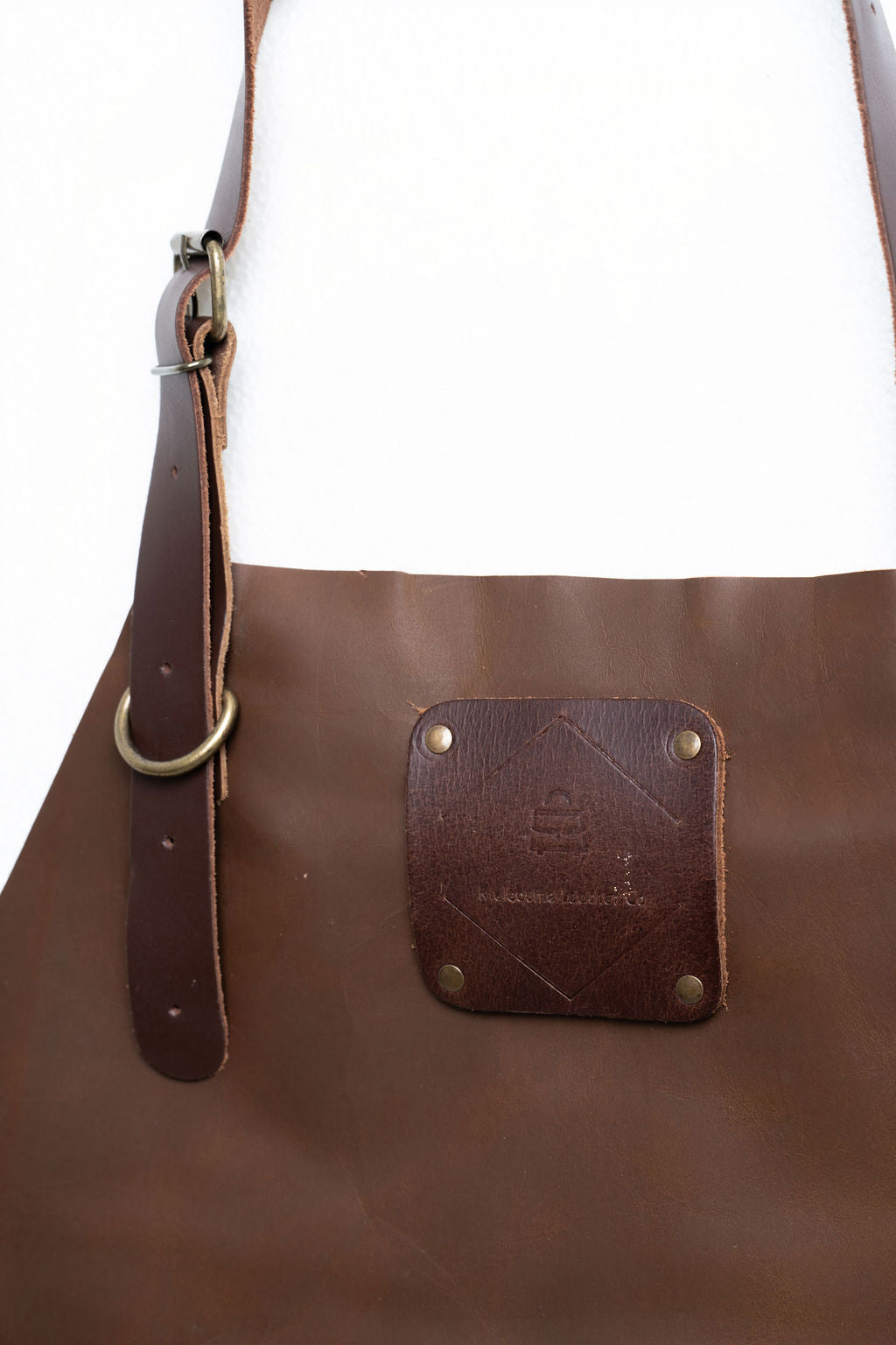 High quality brown leather apron full length strong stitching and design