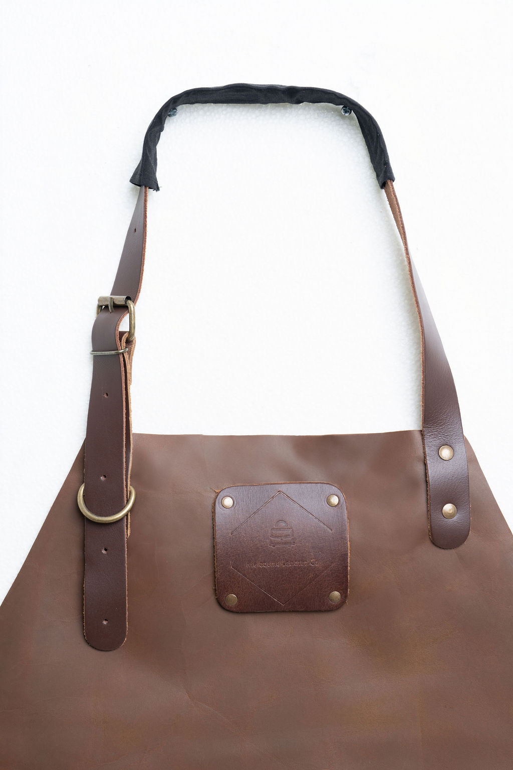 Premium adjustable leather apron brown for barbers and creative makers