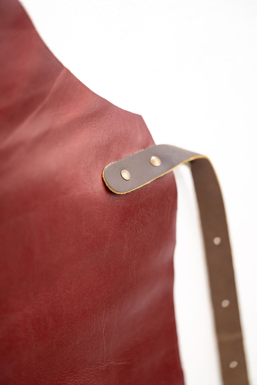 Premium red leather apron smooth finish for barbers and makers