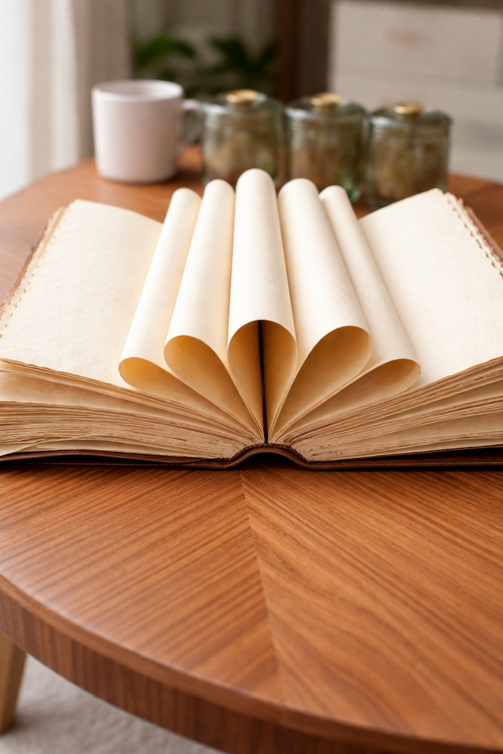 Handmade leather patchwork notebook with wrap closure and vintage deckle edge, glamorous gift journal