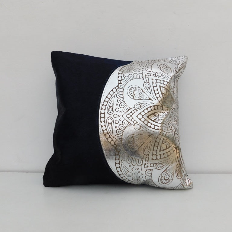 Exotic Cowhide Cushion Cover - Black Pillowcase
