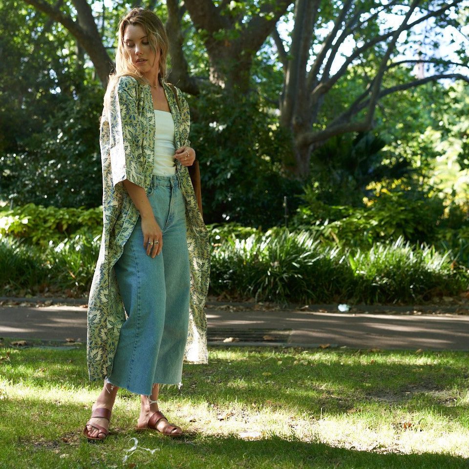 'Lush Lounge' 100% Cotton Kimono Robe