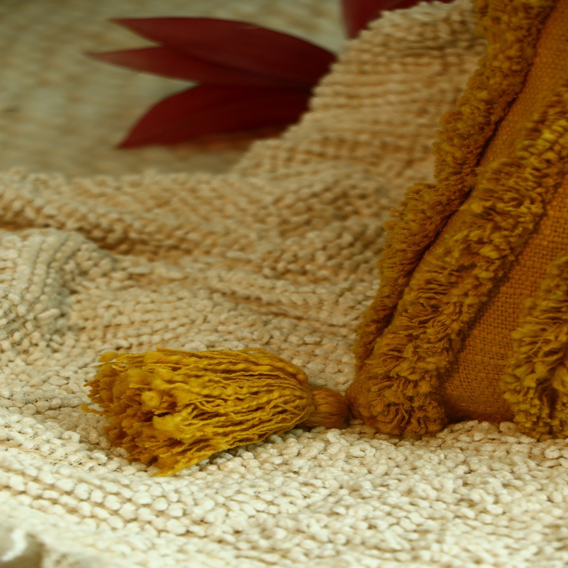 Linen Connections Moroccan Tassels Cushion Cover - Yellow