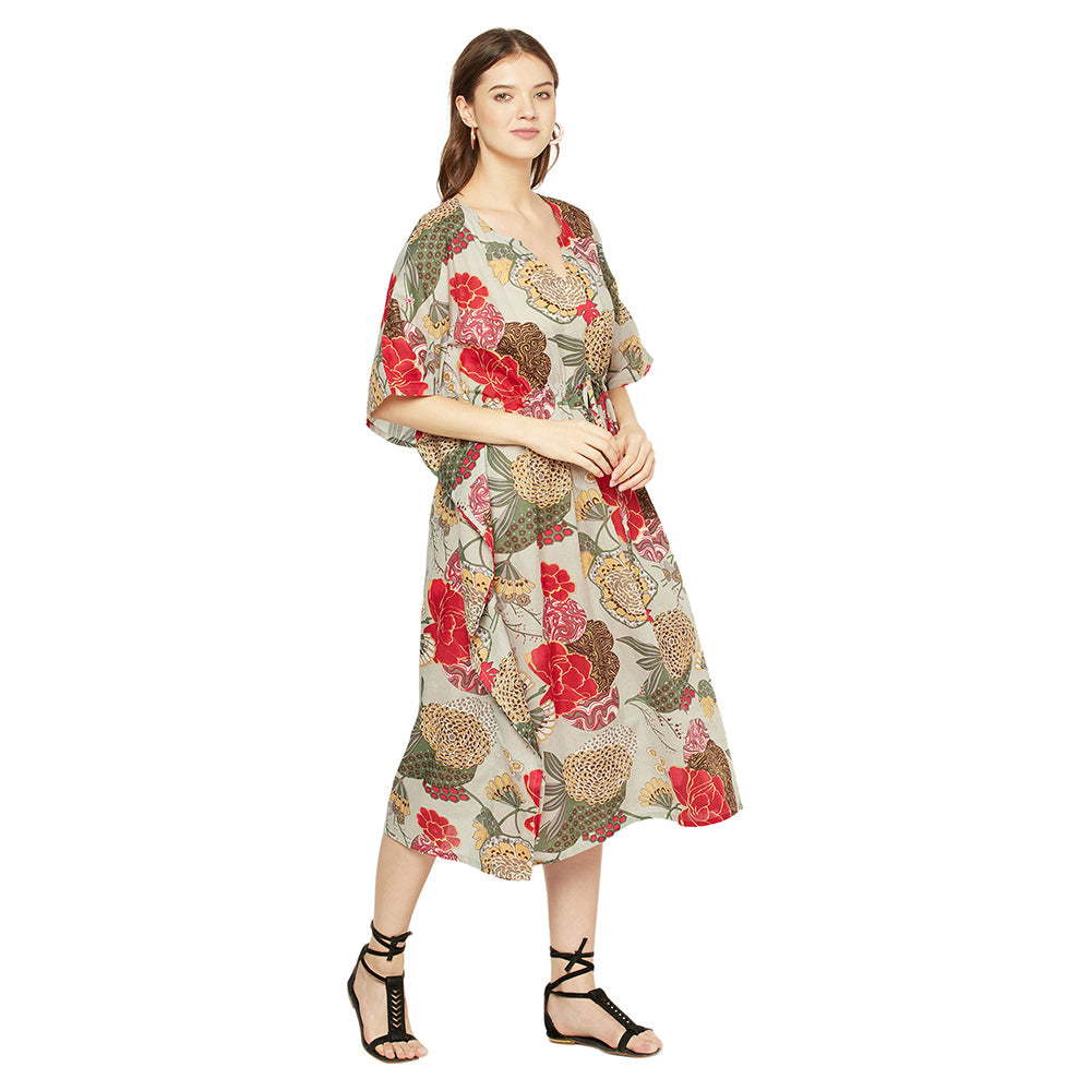 'Vivid Escape' 100% Cotton Kaftan
