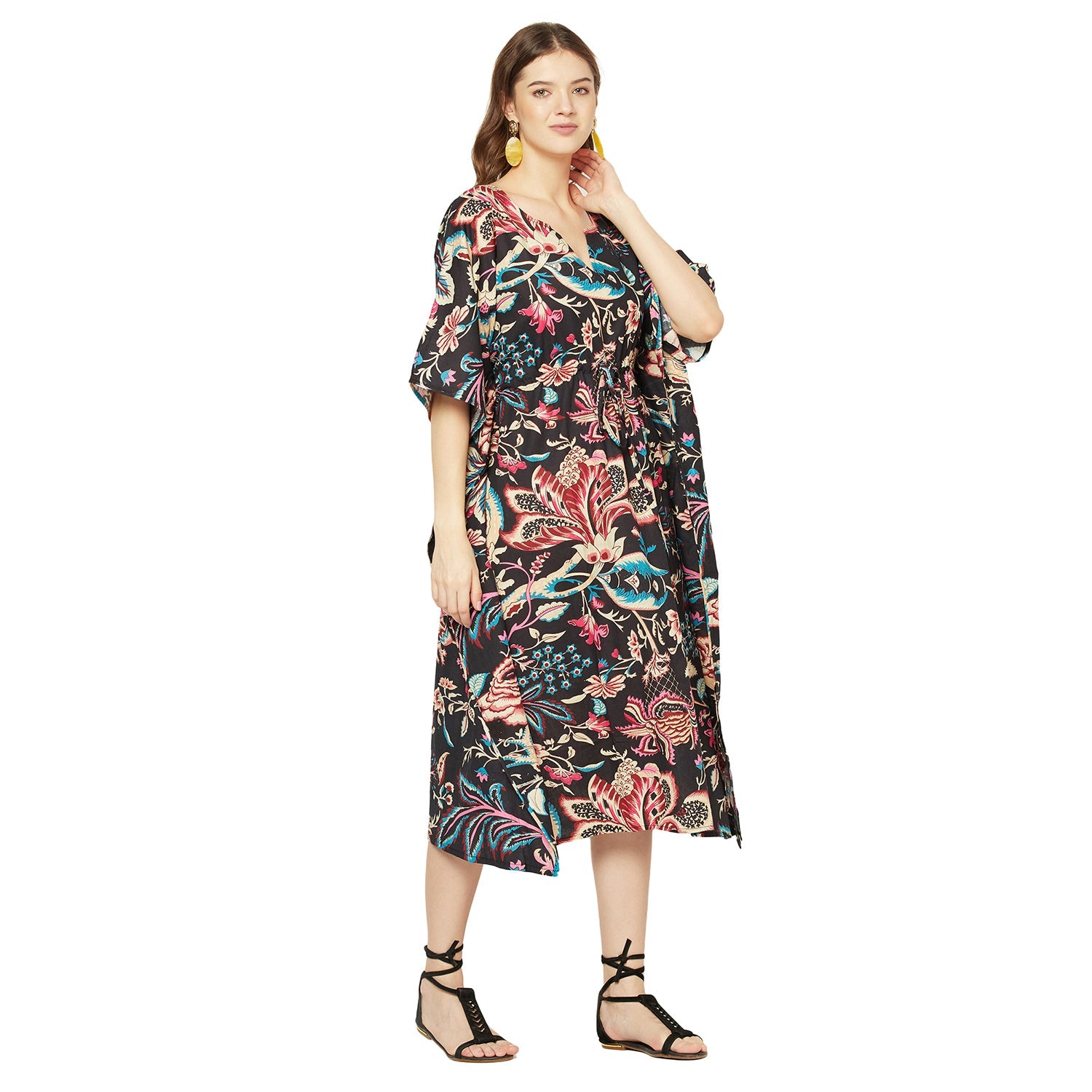 'Boho Blossoms' 100% Cotton Kaftan