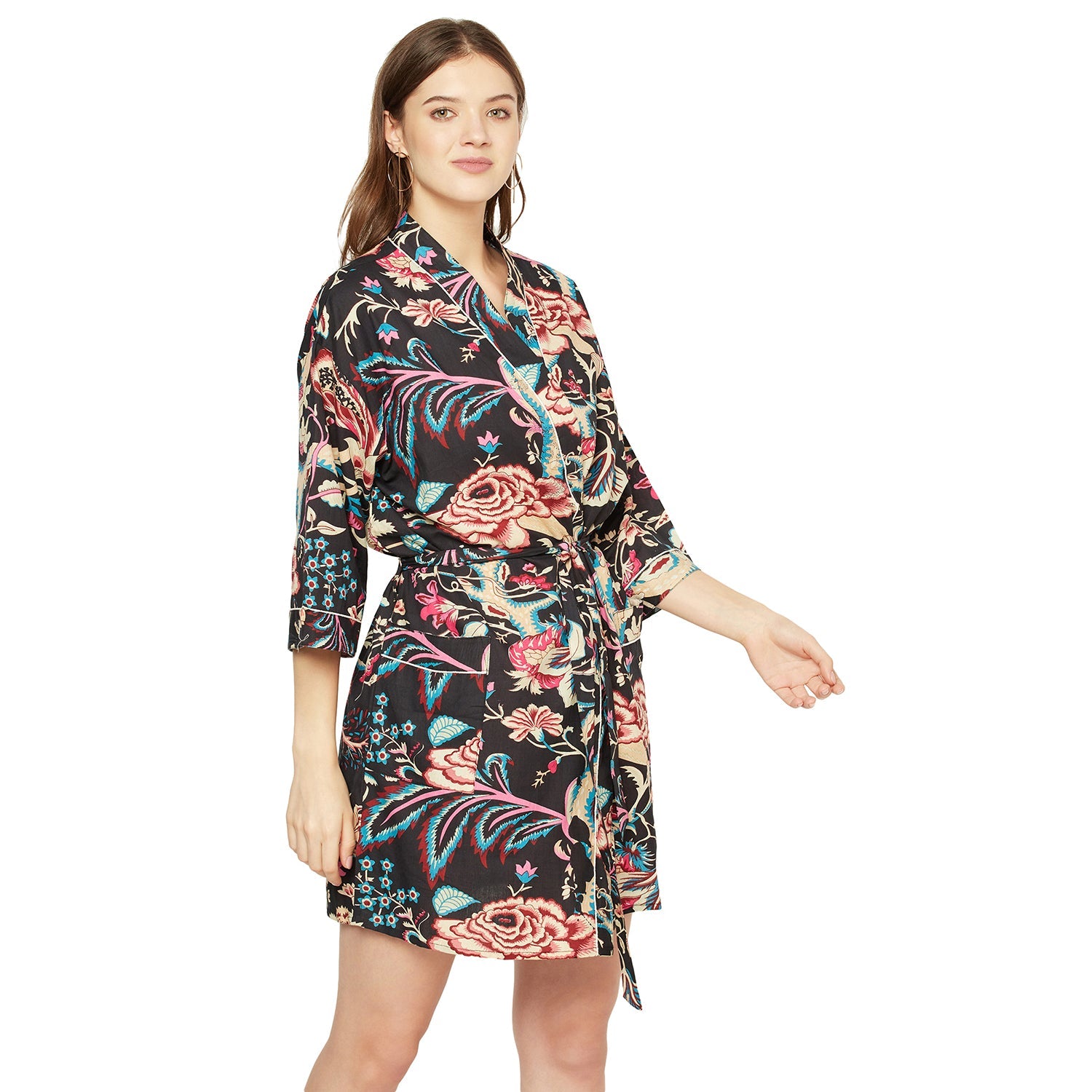 'Frida Fierce' 100% Cotton Kimono Robe