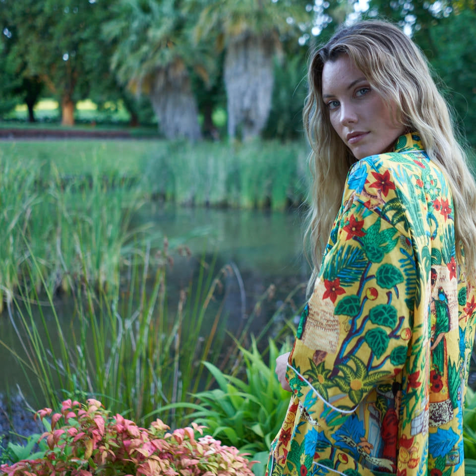 'Surrealist Soiree' 100% Cotton Kimono Robe