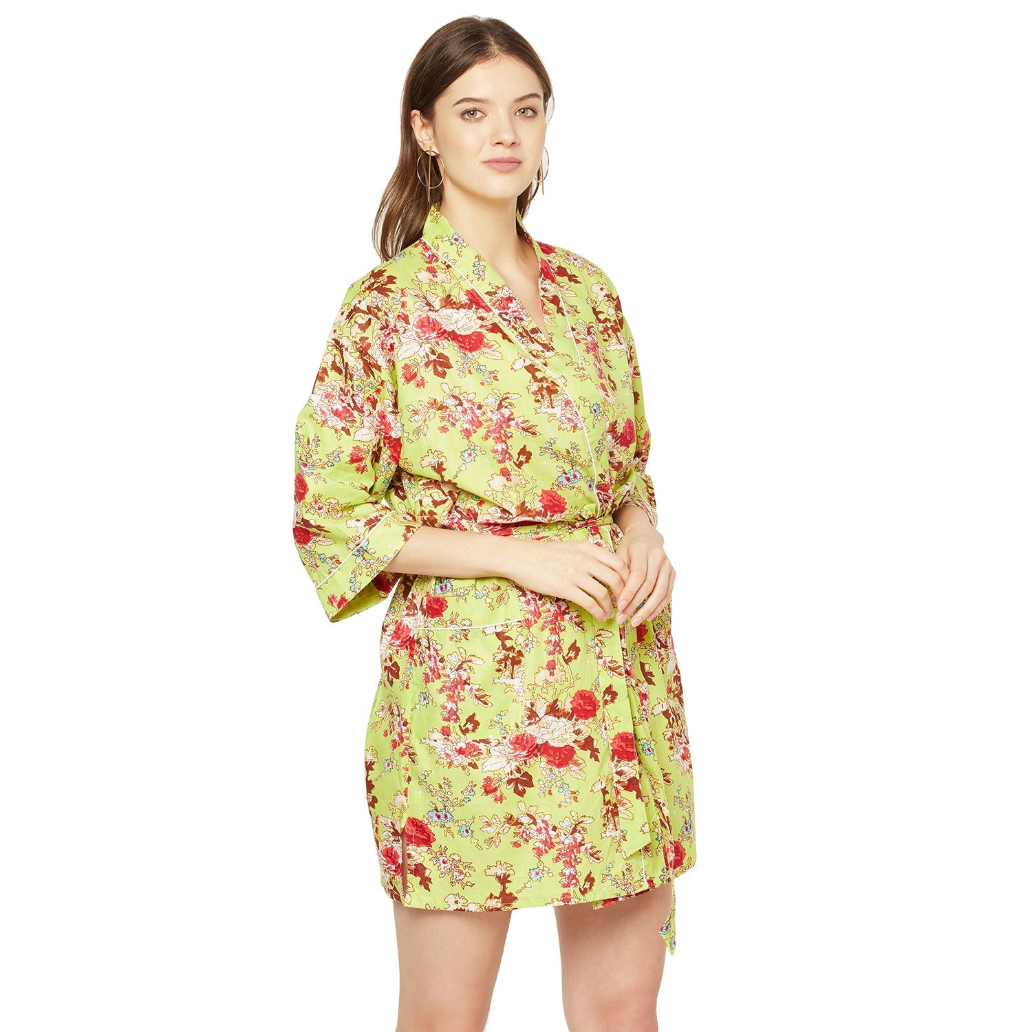 'Botanic Bouquet' 100% Cotton Kimono Robe